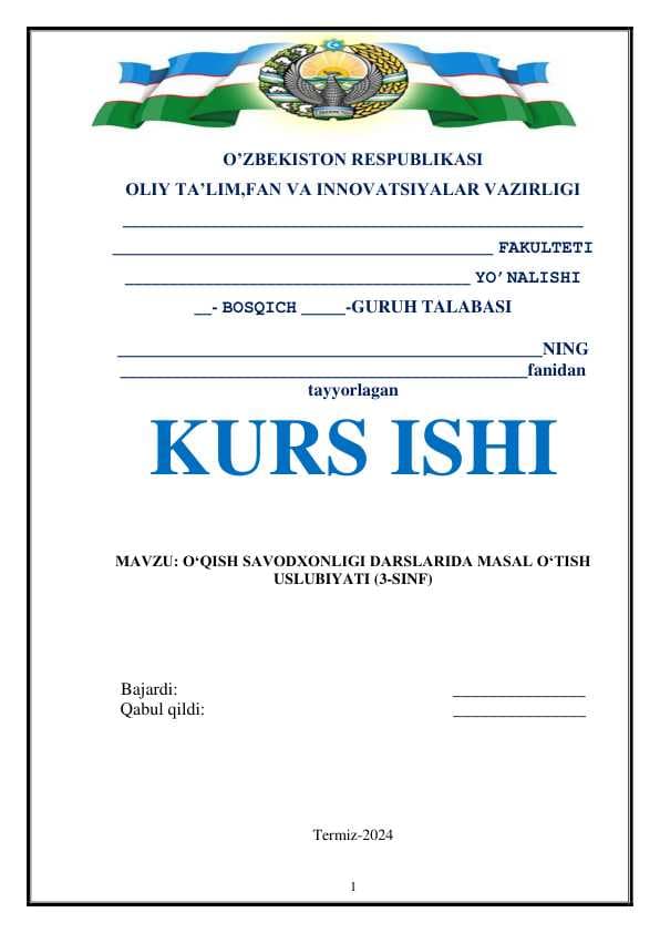 OʻQISH SAVODXONLIGI DARSLARIDA MASAL OʻTISH USLUBIYATI 3_SINF