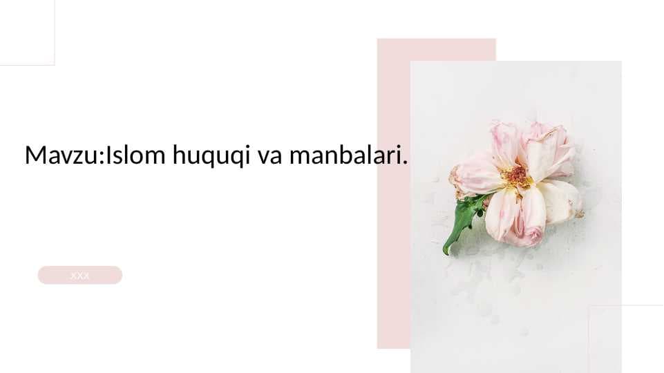 Islom huquqi va manbalari
