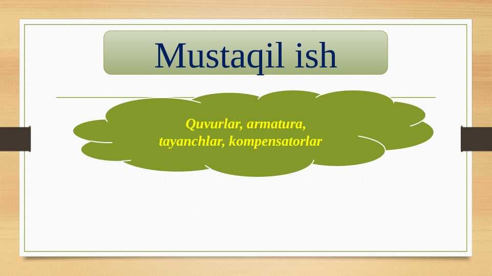Quvurlar, armatura, tayanchlar, kompensatorlar