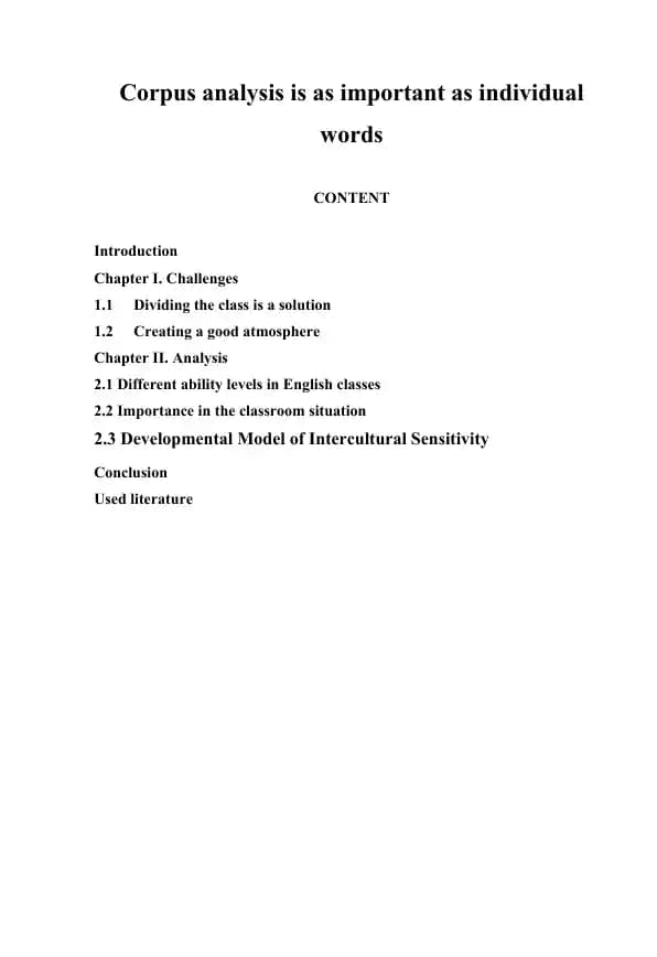Corpus analysis is as important as individual