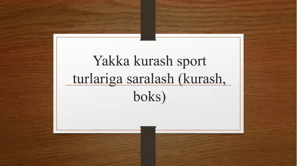 Yakkakurash sport turlari gasaralash (kurash, boks)