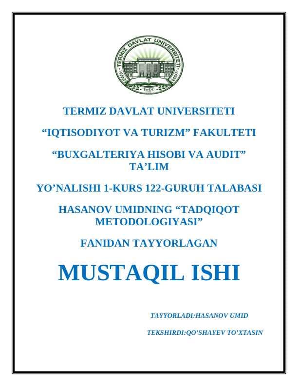 Ilmiy tadqiqot usullari va uslublari.Ilmiy ishda tadqiqot usullari.