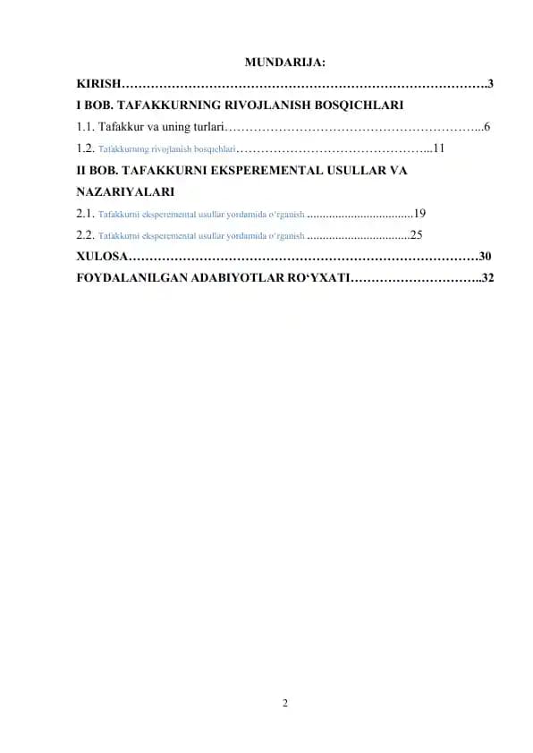 Tafakkurning Rivojlanish Bosqichlari