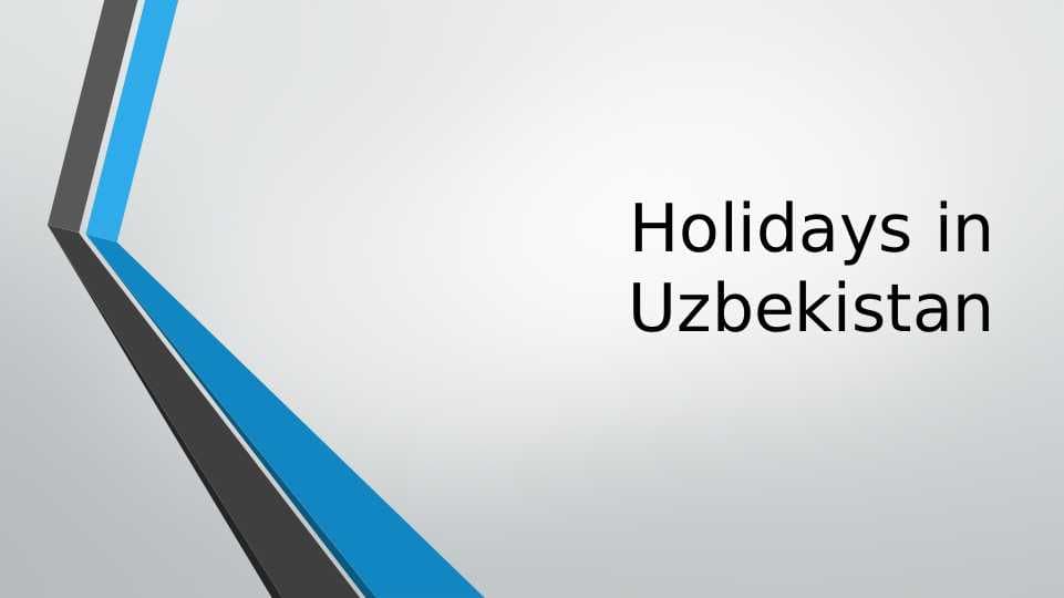 Holidays in Uzbekistan