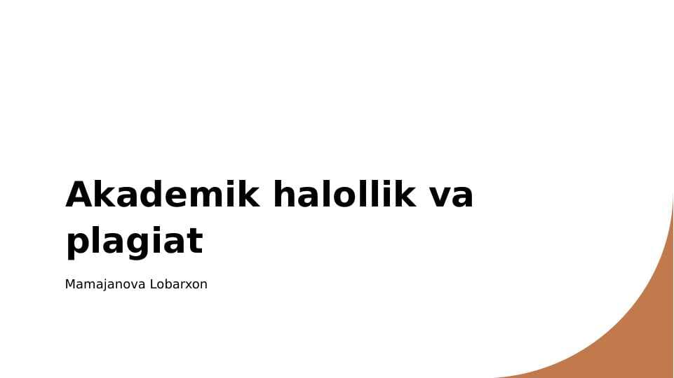 Akademik halollik va plagiat