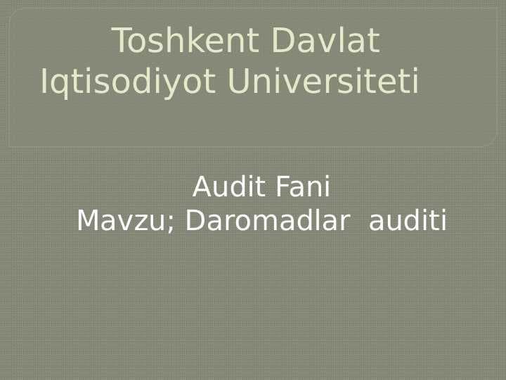 Daromadlar auditi