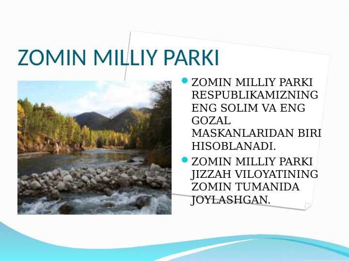 ZOMIN MILLIY PARKI