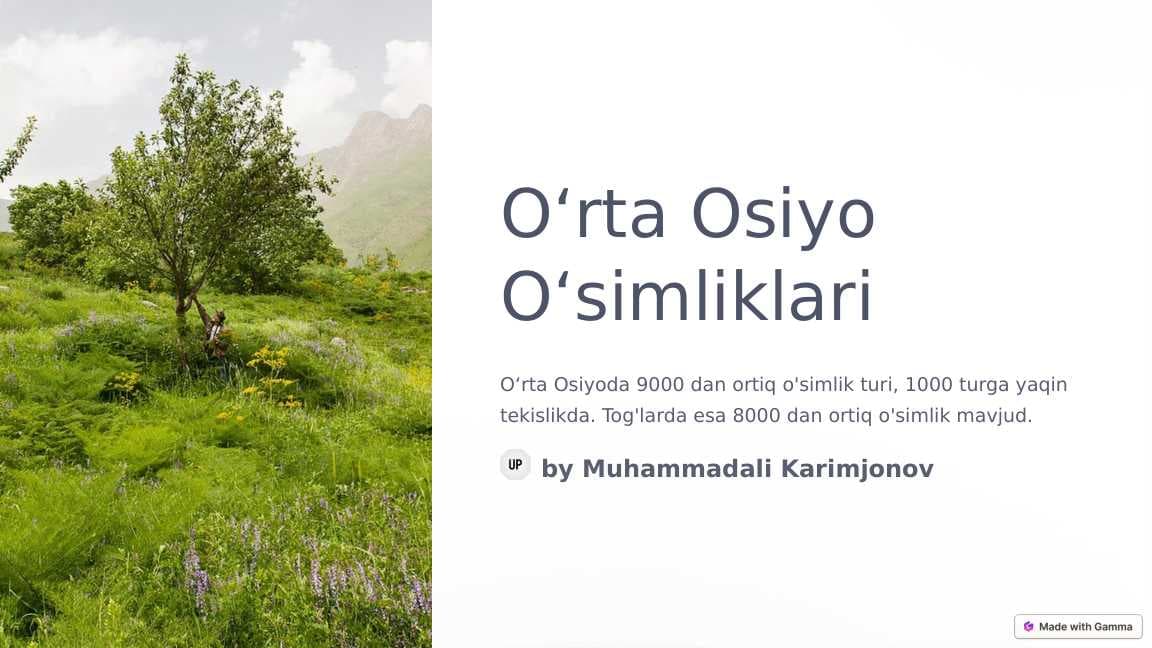 Oʻrta Osiyo Oʻsimliklari
