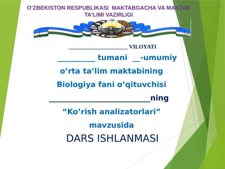 Ko’rish analizatorlari