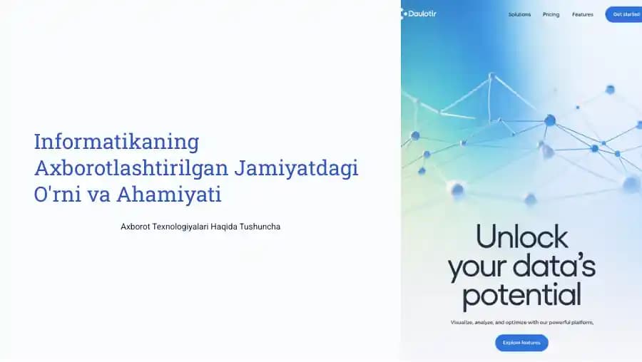 Informatikaning Axborotlashtirilgan Jamiyatdagi O'rni va Ahamiyati