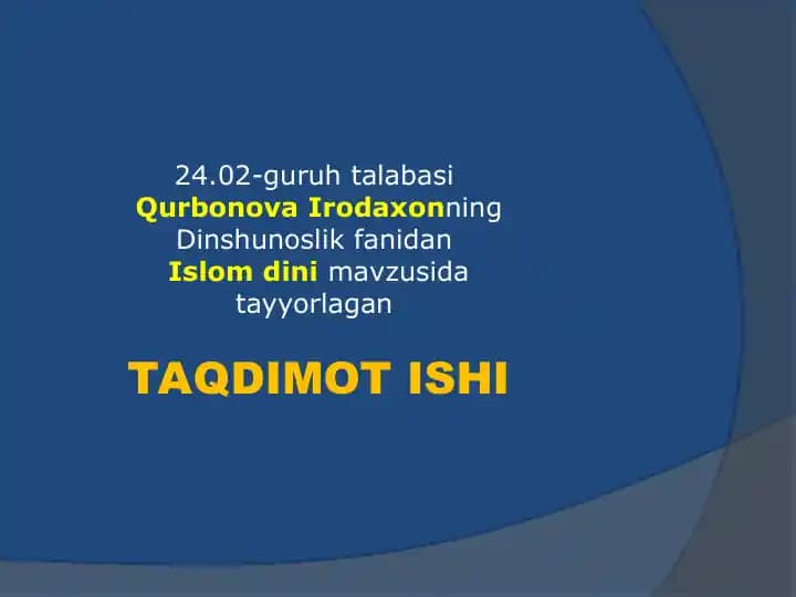 Islom dini