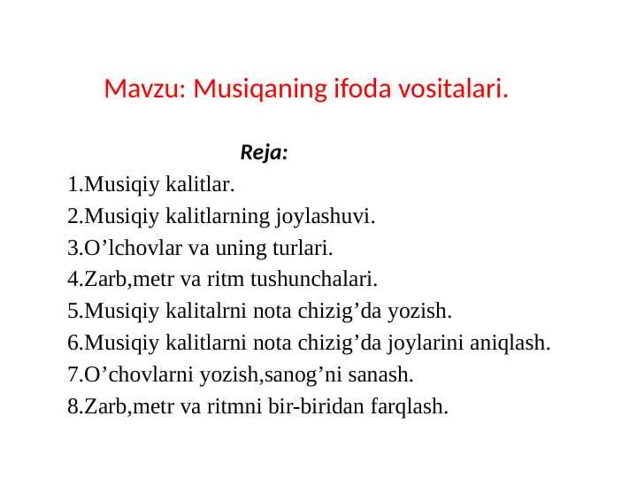 Musiqaning ifodasi va vositalari