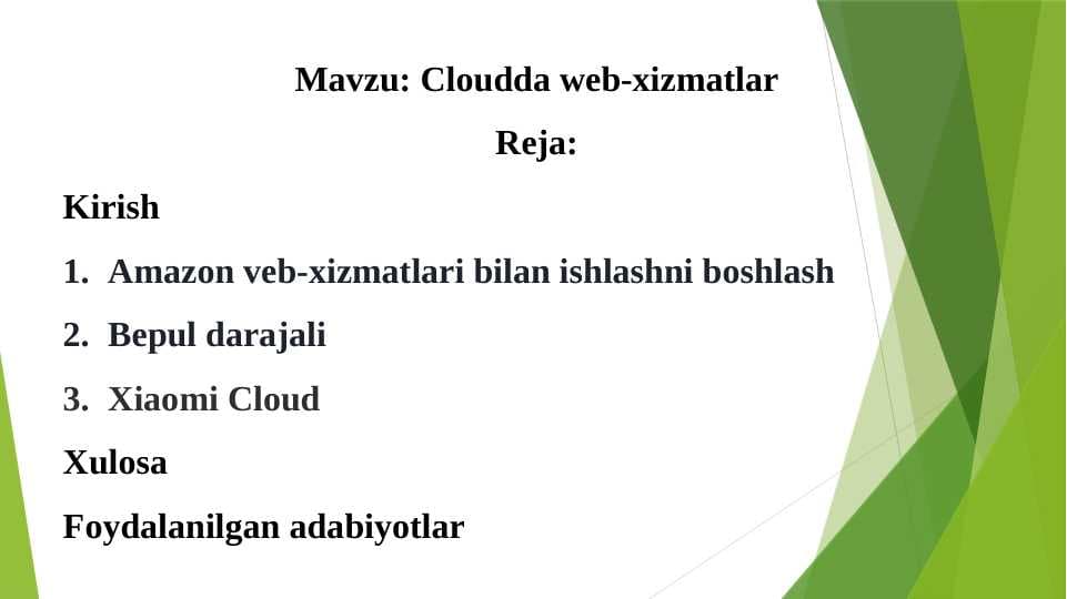 Cloudda web-xizmatlar