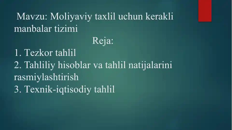 Moliyaviy tahlil