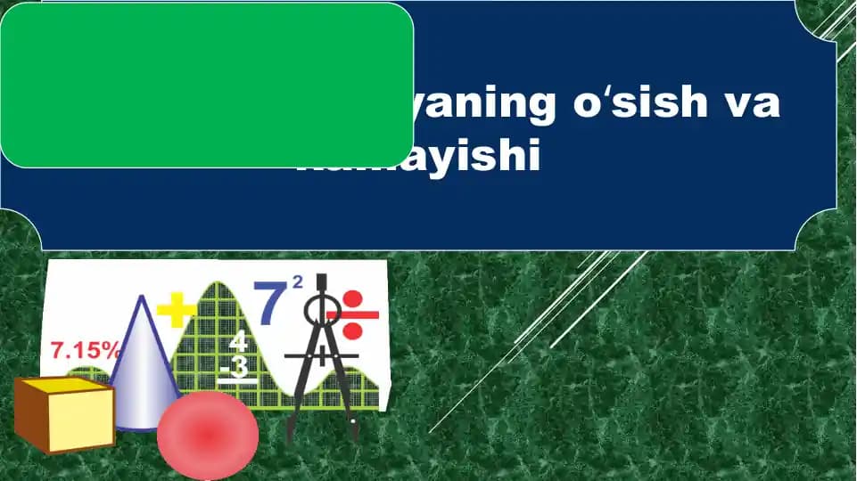 Funksiyaning oʻsish va kamayishi