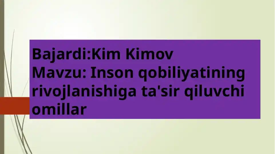 Qobiliyatlar va rivojlanish