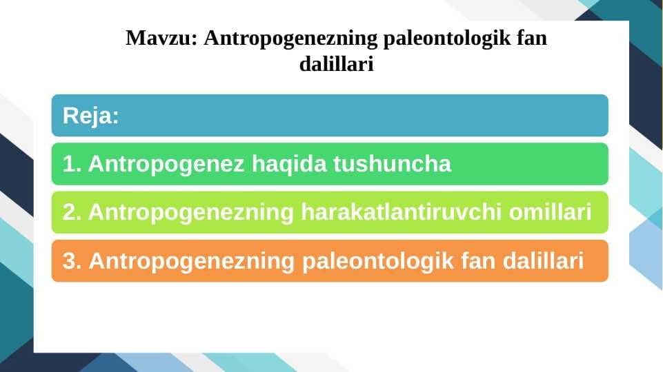 Antropogenezning paleontologik fan dalillari