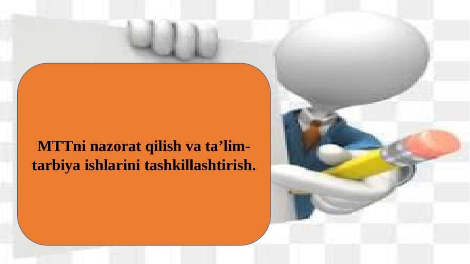 MTT da nazorat qilish va taʼlim tarbiya ishlarini tashkillashtirish