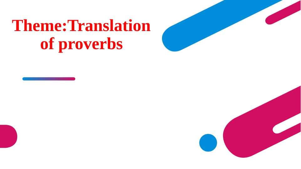 Translation of proverbs