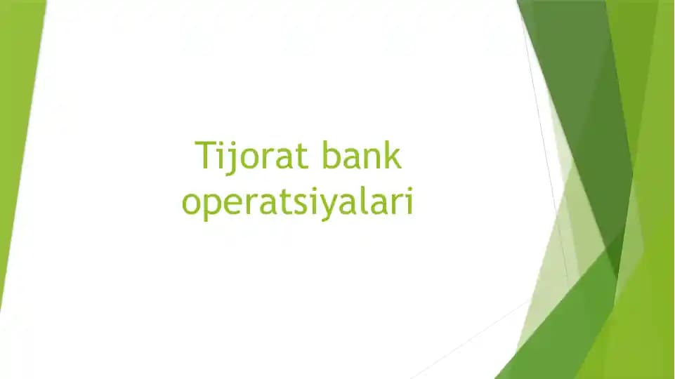 Tijorat Bank operatsiyalari