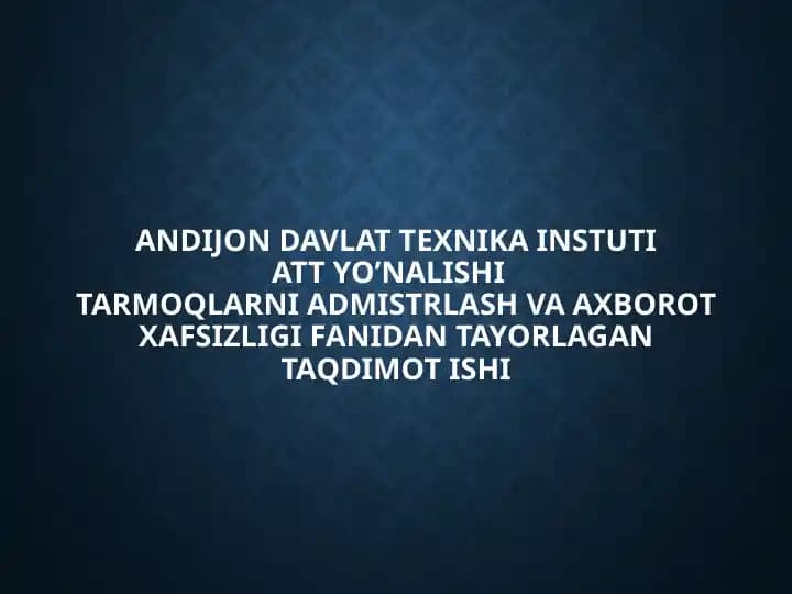 Firewall turlari