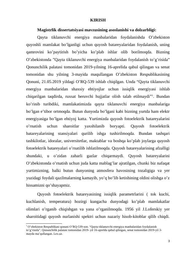 QUYOSH ENERGETIKASINING RIVOJLANISH BOSQICHLARI VA KELAJAKDAGI ISTIQBOLLARI
