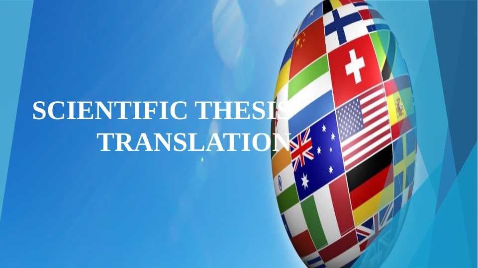 Scientific thesis translation