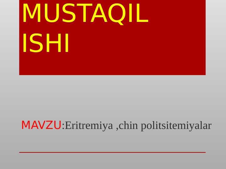Eritremiya, chin politsitemiyalar