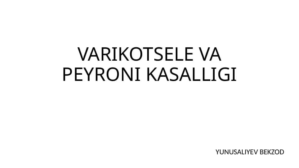 Varikotsele va Peyroni kasalligi