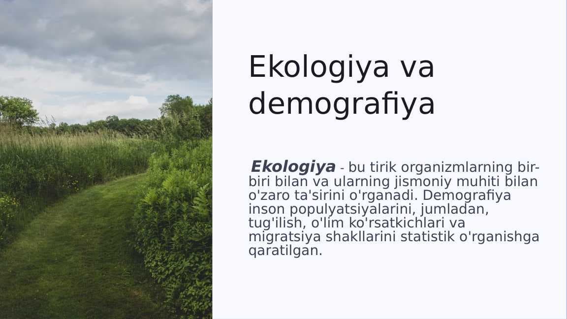 Ekologiya va  demografiya