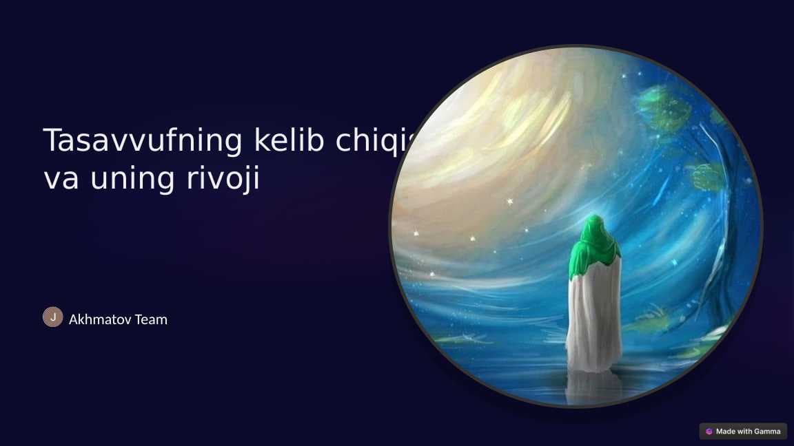 Tasavvufning kelib chiqishi va uning rivoji
