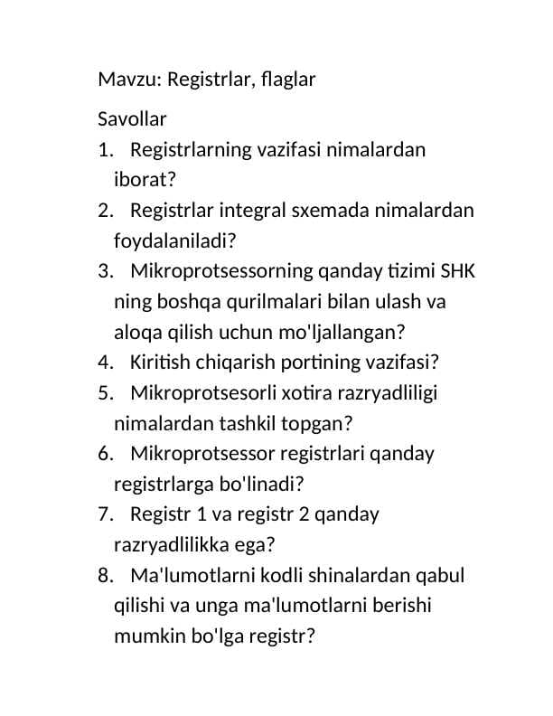 Registrlar, flaglar