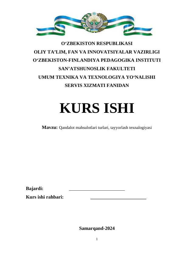 Qandalot mahsulotlari turlari, tayyorlash texnalogiyasi