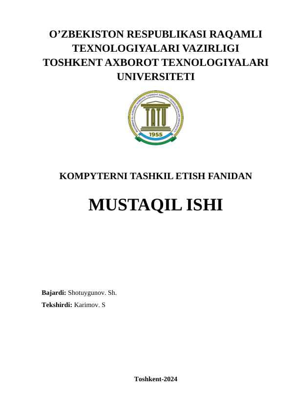 Tashqi xotira xarakteristikalari