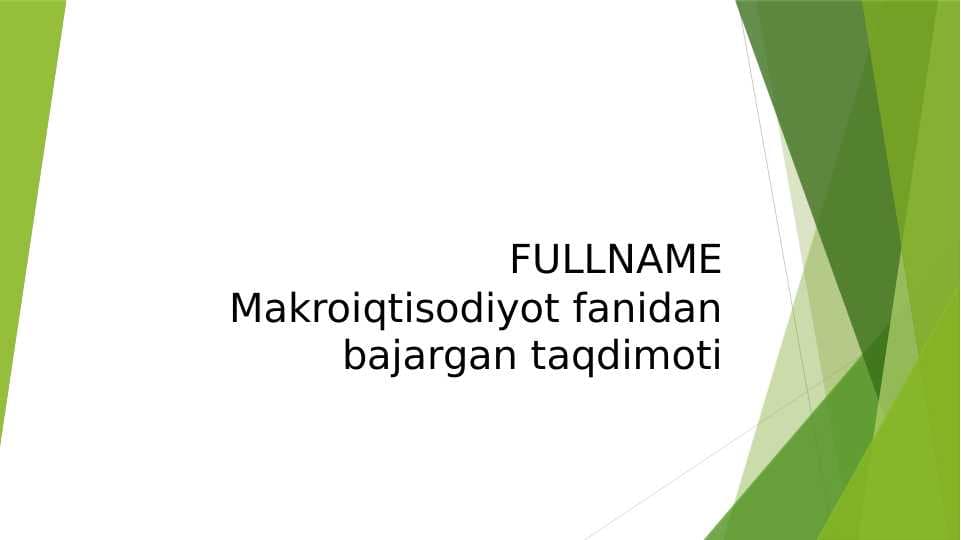 Makroiqtisodiyot faning predmeti, subyektlari va tadqiqot usullari