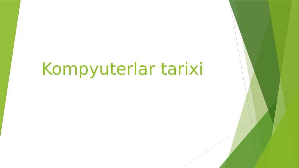 Kompyuterlar tarixi