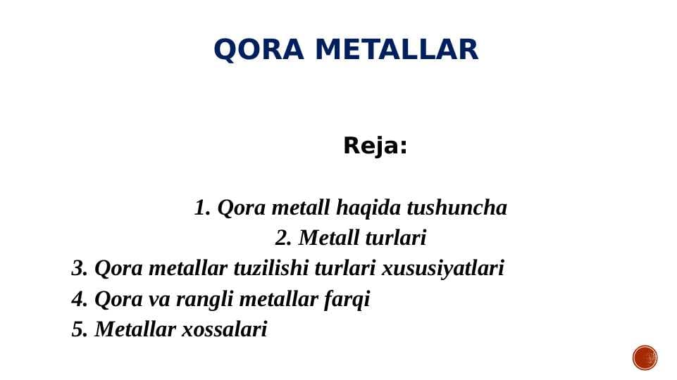 QORA METALLAR