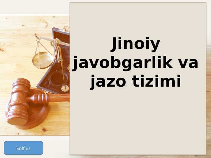 11-sinf huquq Jinoiy javobgarlik va jazo tizimi