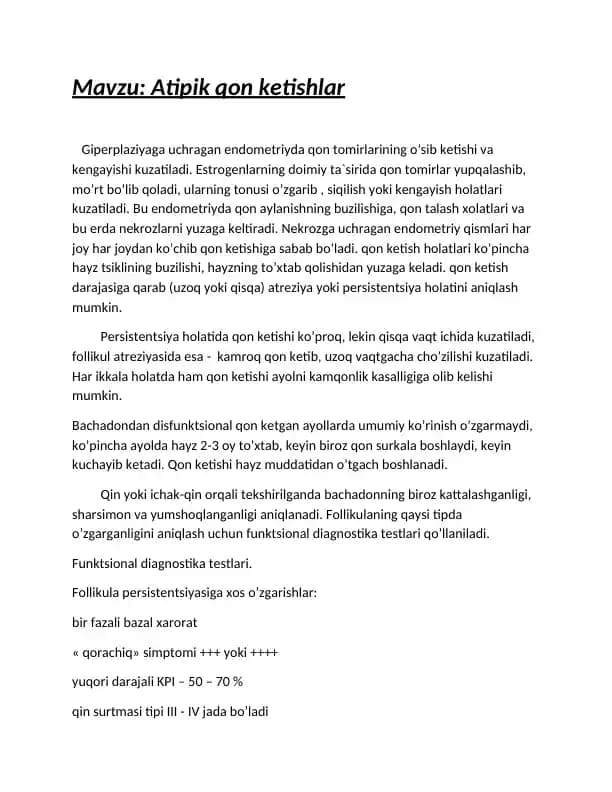 Atipik qon ketishlar (endometriy)