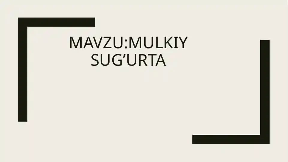 Mulkiy sug’urta
