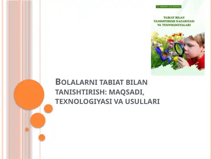 Bolalarni tabiat bilan tanishtirish