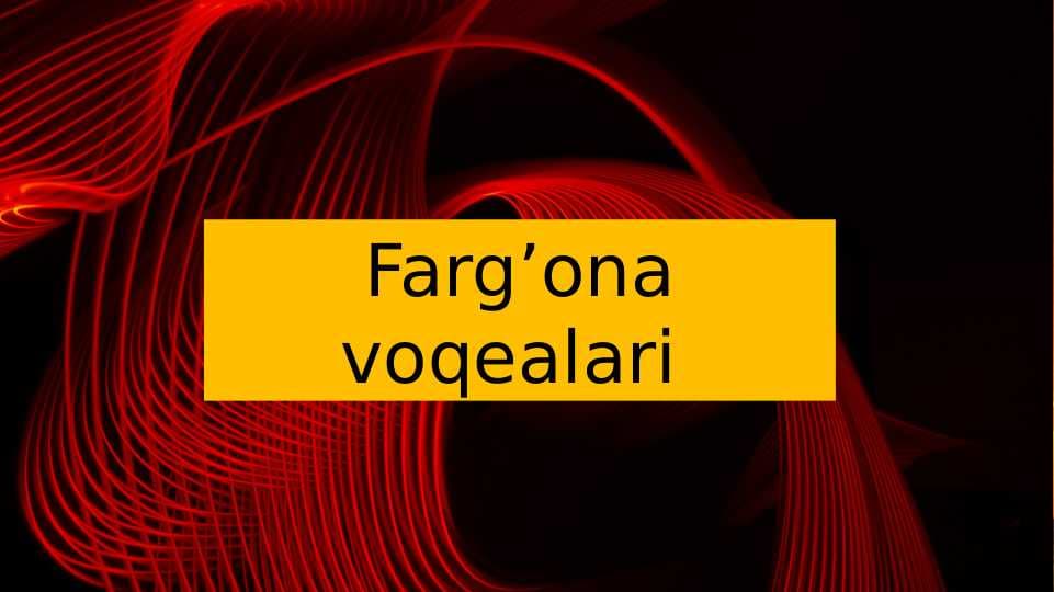 Farg’ona voqealari