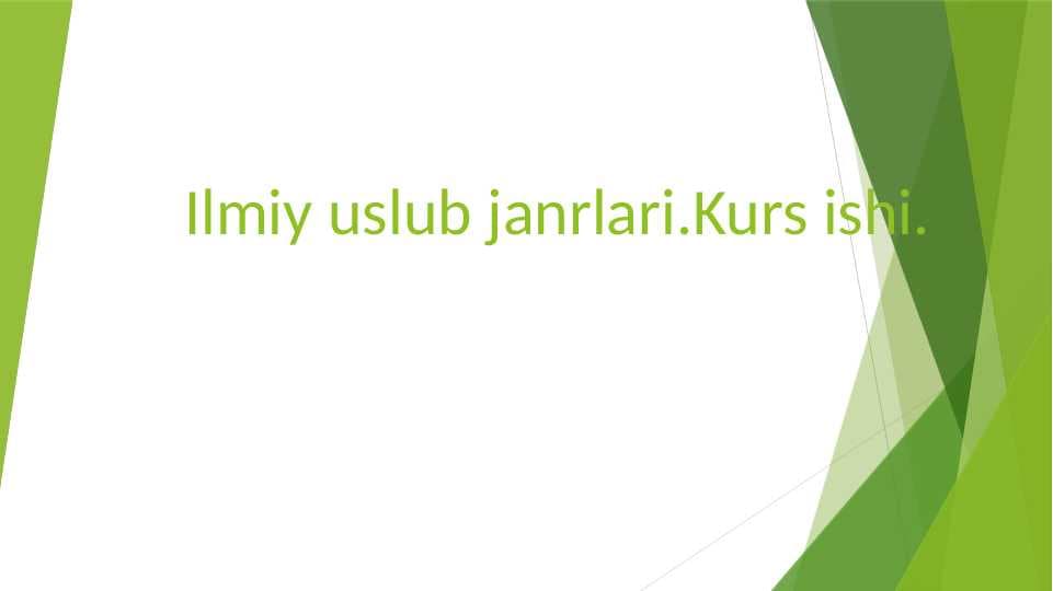 Ilmiy uslub janrlari