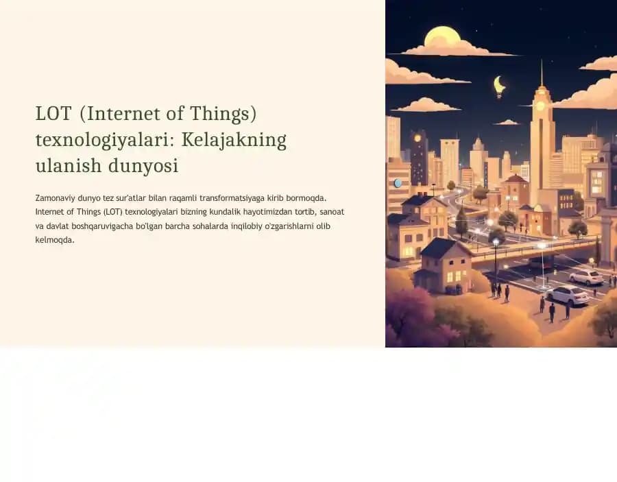Internet of Things (IoT) texnologiyalari