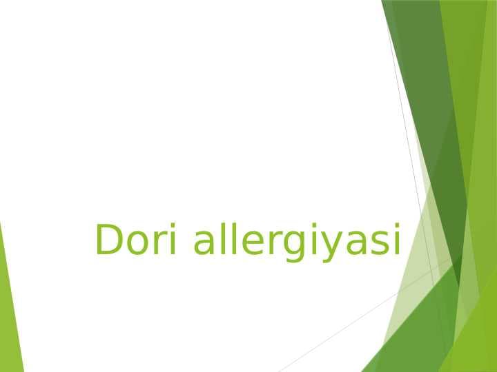 Dori allergiyasi