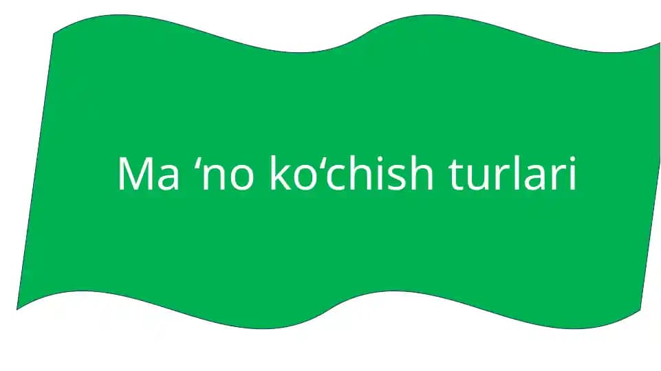 Ma ‘no ko‘chish turlari.