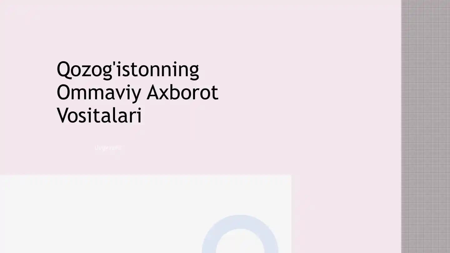 Qozog'istonning Ommaviy Axborot Vositalari