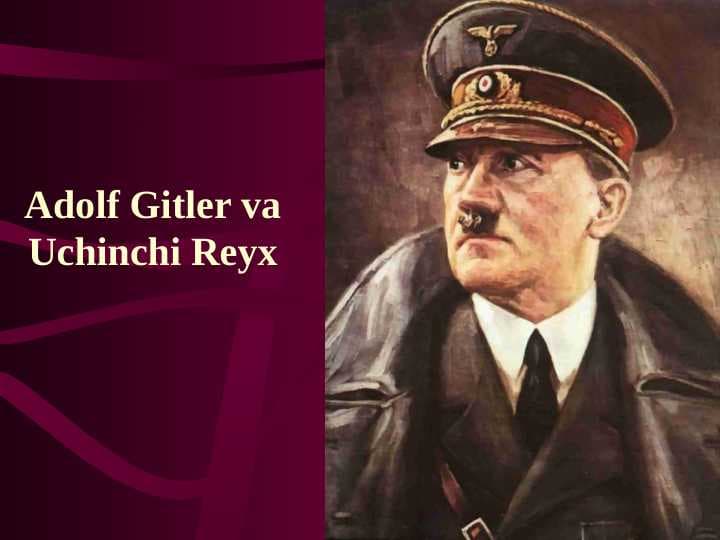 Adolf Gitler va Uchinchi Reyx