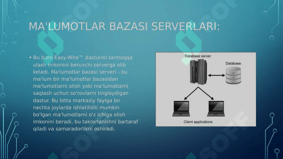 server kompyuterlari uchun texnik va dasturiy taminot. taqdimot