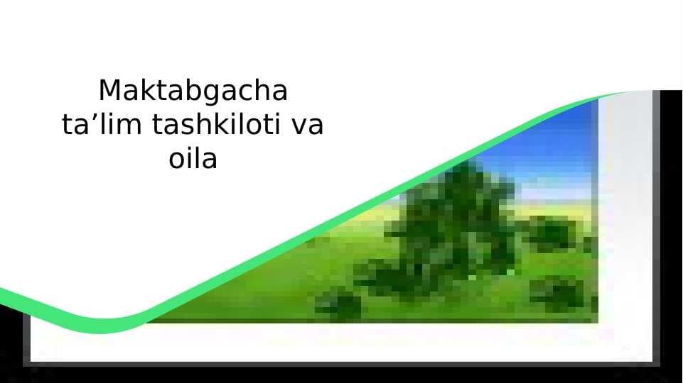 Maktabgacha ta’lim tashkiloti va oila